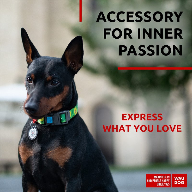 WAUDOG Nylon Dog Collar - Adjustable Dog Collar for Large Dogs, Small & Medium Dogs - Puppy Collars for Large Breed Dogs - Boy & Girl Dog Collars with Durable Plastic Buckle and QR Dog Tag - Image 2